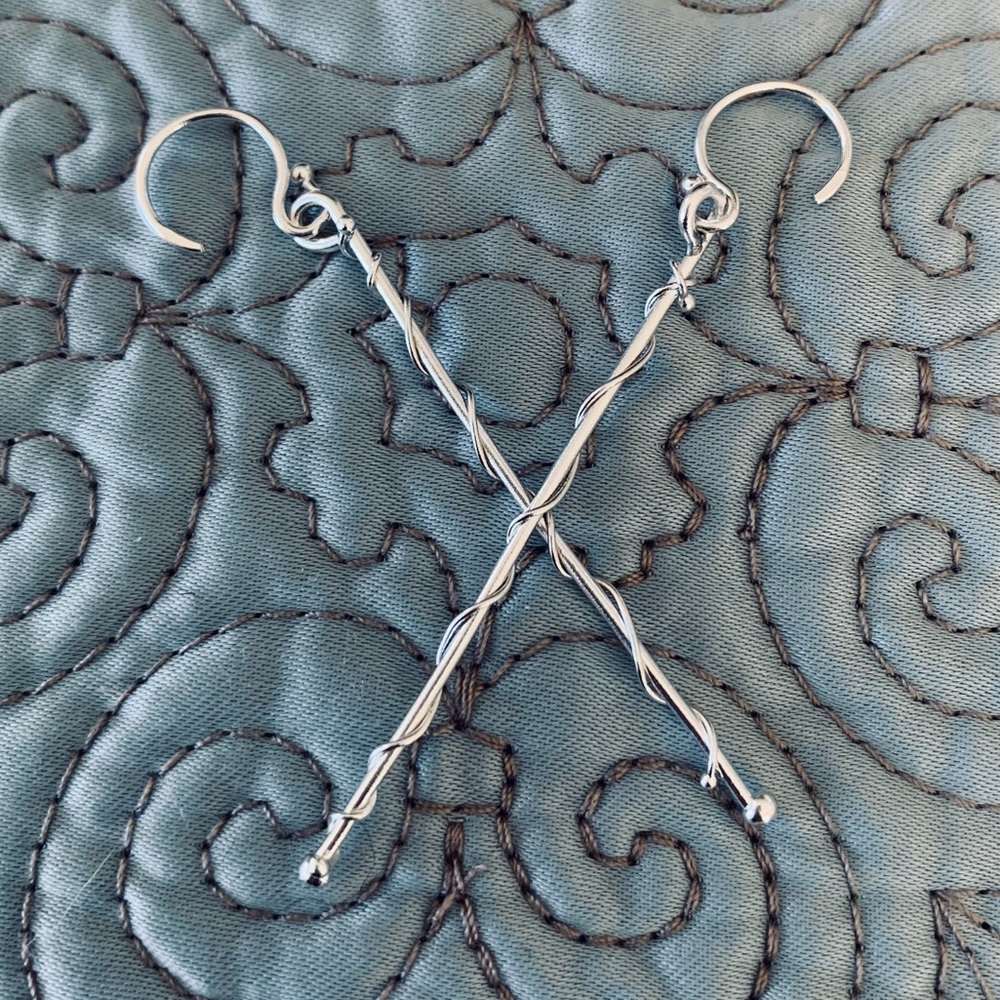 DONATED!  Sterling Silver Bar Earrings - Picture 10 of 16